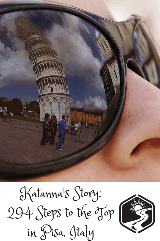 Leaning Tower of Pisa reflected with sunglasses 