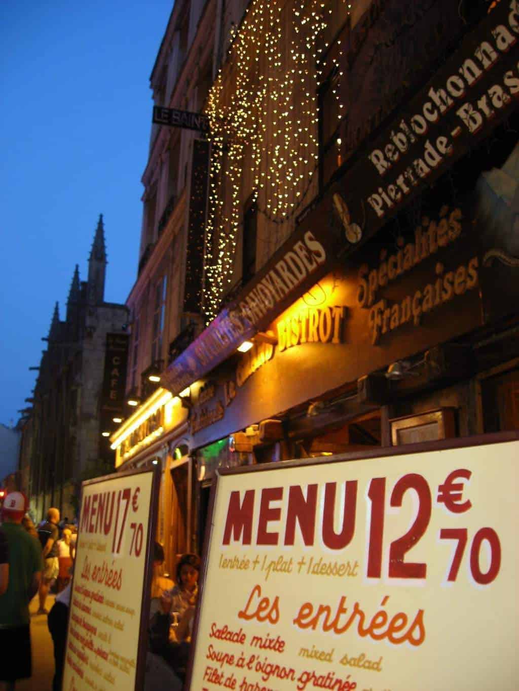 restaurant signs in Downtown French Quarter, Paris