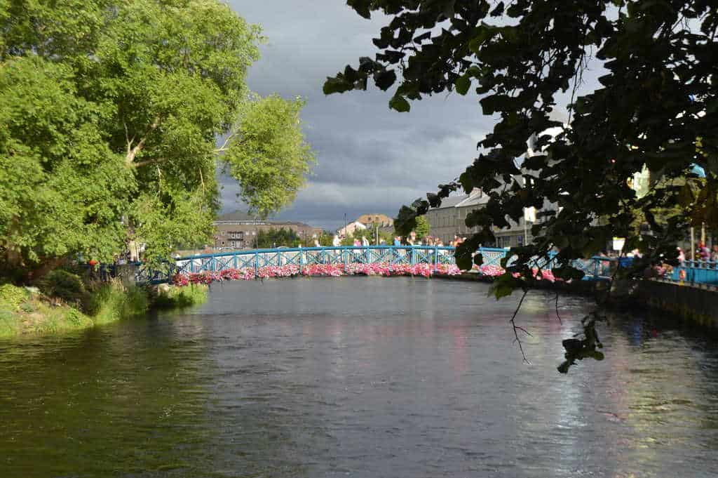 River view of pedestrian bridge in Sligo, Ireland