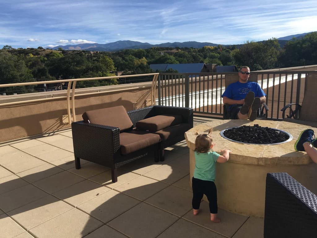 roof top fire pit at Drury Plaza Hotel Santa Fe