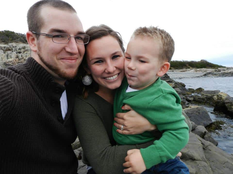 young mom, dad and toddler in maine, usa - armitage family