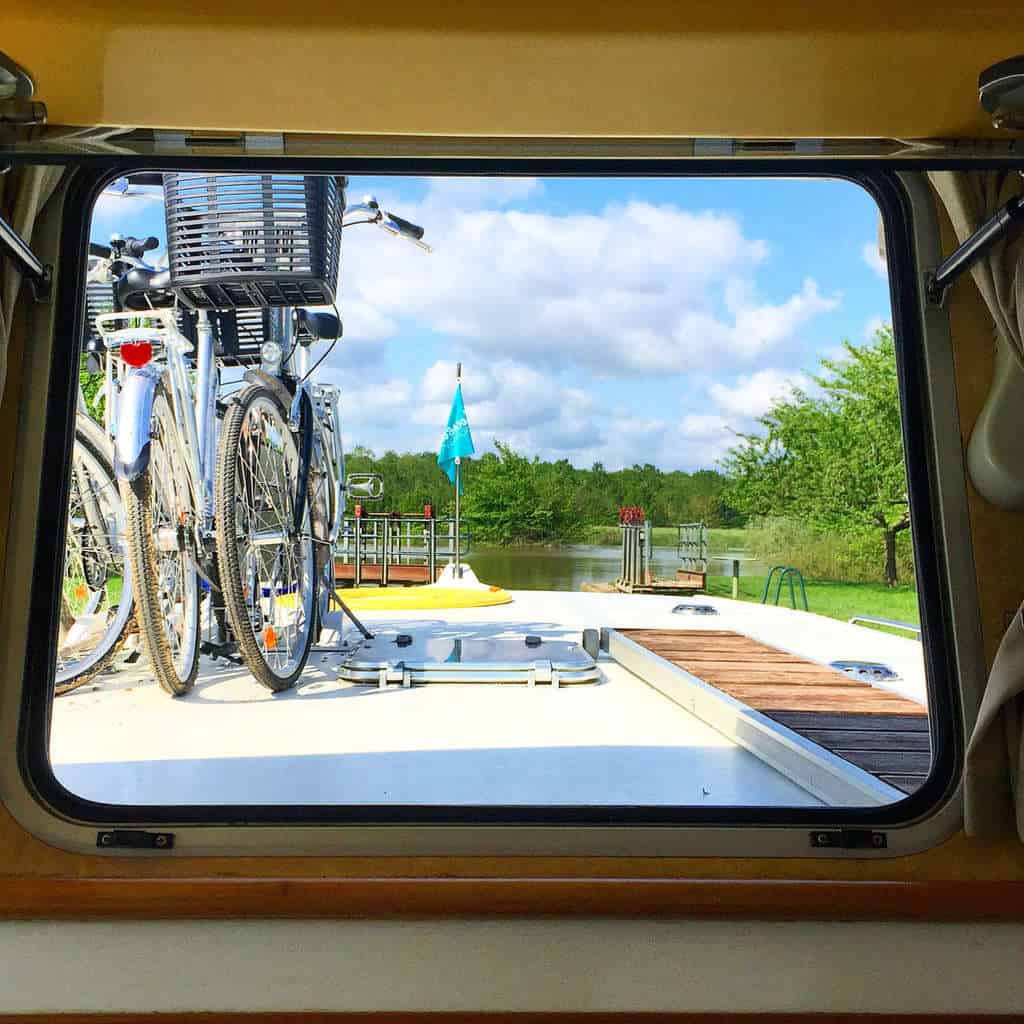 view from locaboat canal boat france eileen cotter wright