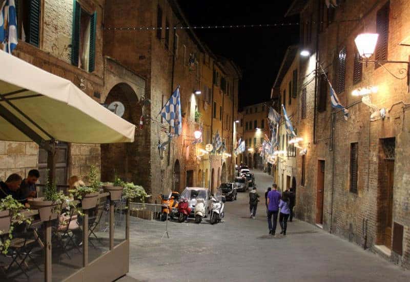 siena street at night italy