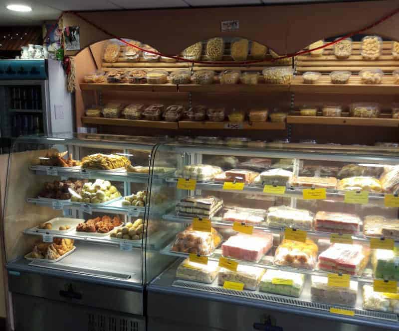 vegetarian friendly bakes good and takeawya food display at a vegan restaurant cardiff