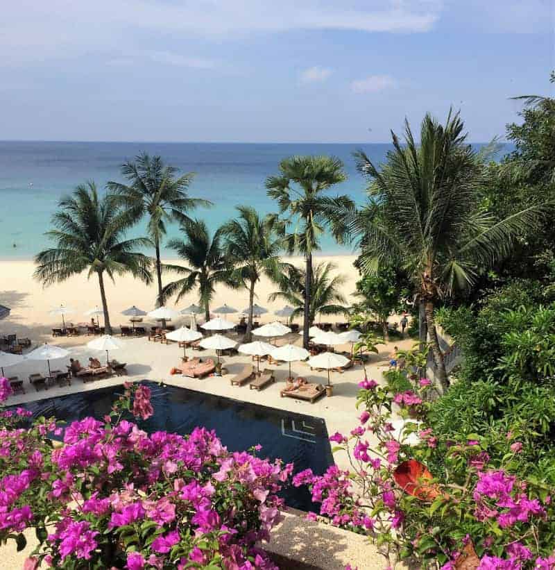 beach view above surin phuket thailand