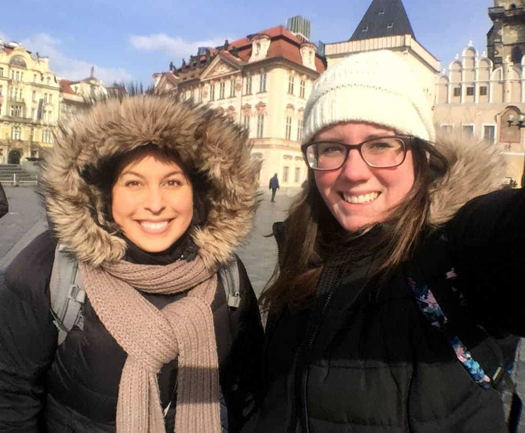 mel and eileen in prague in winter