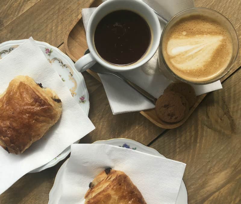 A cafe Mechelen Belgium called Foom with coffee and pastries