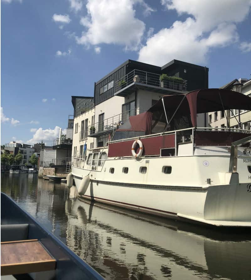 boat on inner dije in mechelen belgium