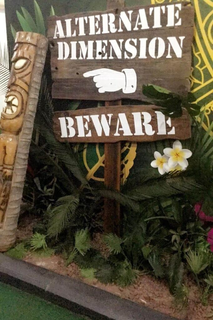 tiki-themed mini golf at Belmont Park