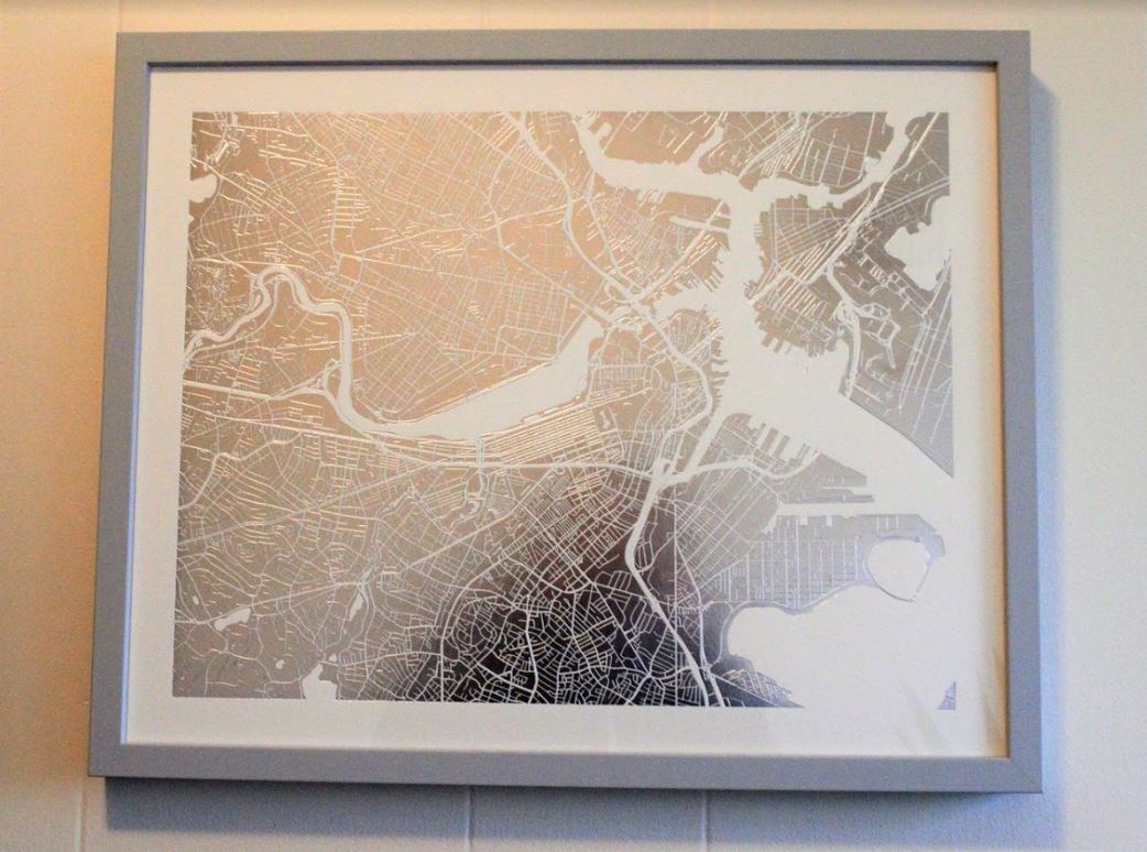 minted foil map boston