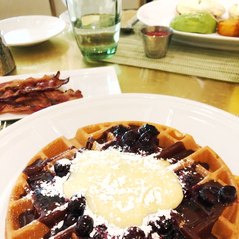 boston cream waffle at garden cafe in encore boston