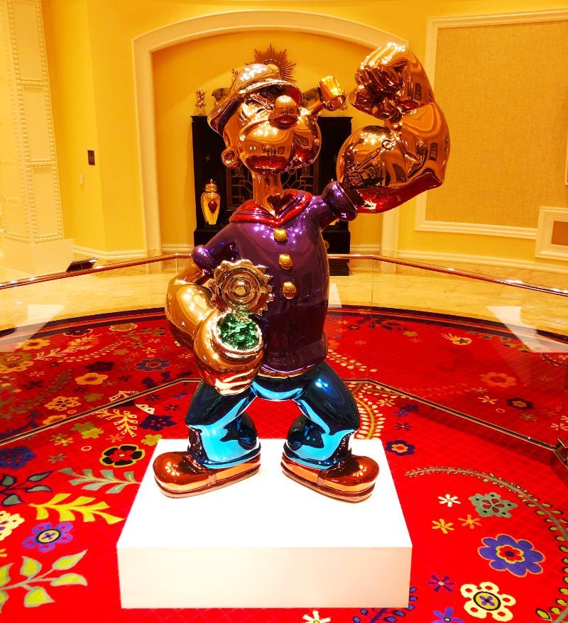 popeye statue by koons in encore boston