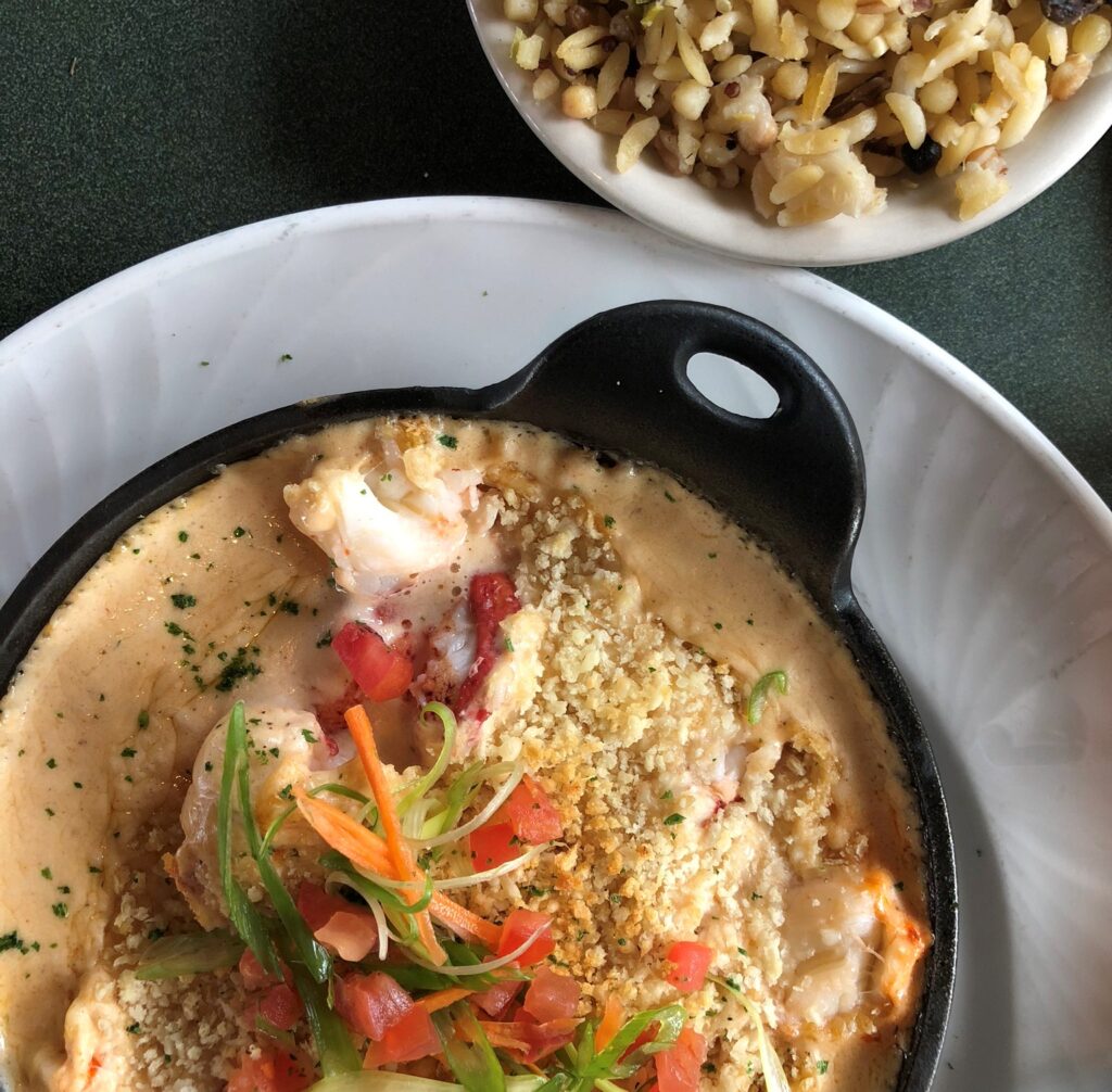 lobster casserole at lobster pot in provincetown