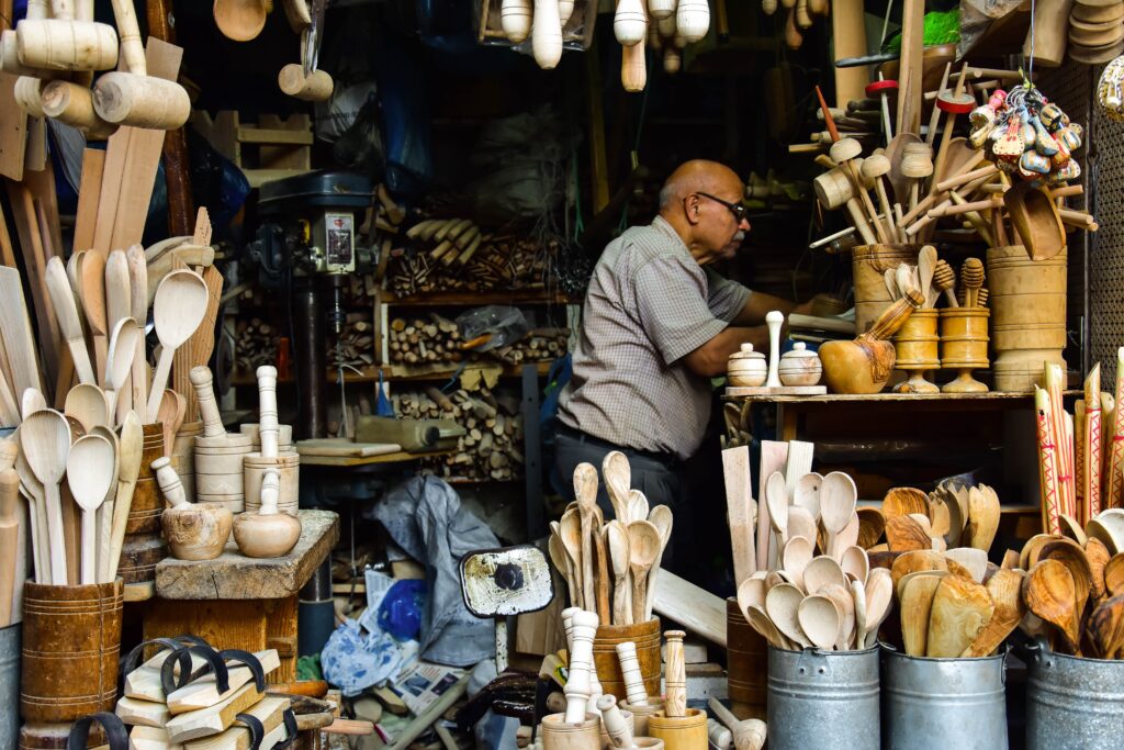 shop with shop owner in tunisia