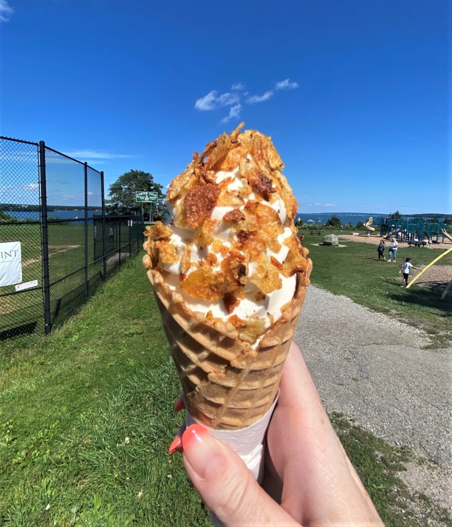 maple creemee soft serve cone in portland maine