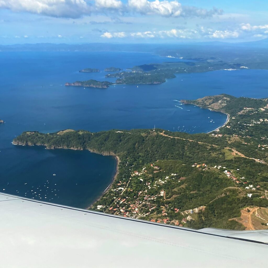 costa rica from a plane window