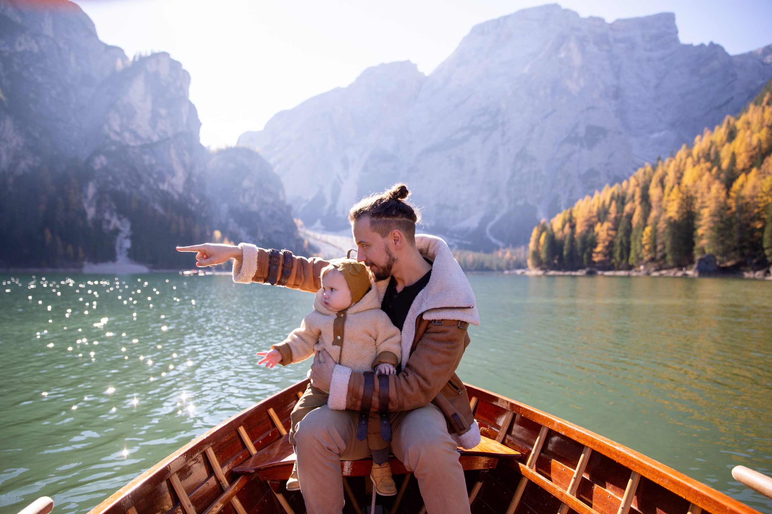 dad and baby on family trip